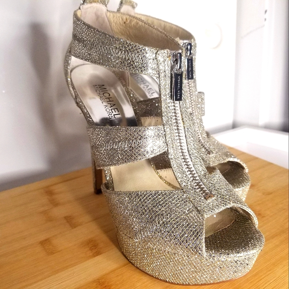 MICHAEL KORS silver high heels